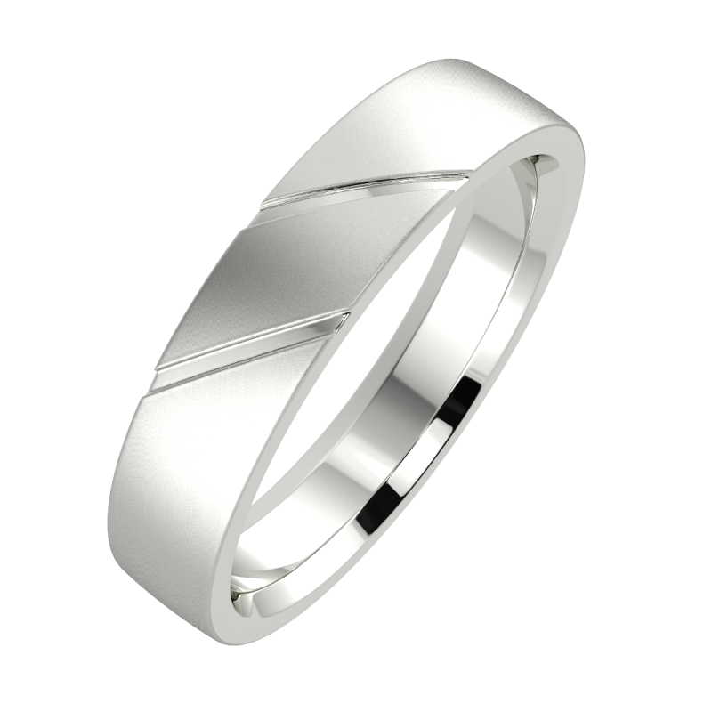 Platinum Fancy 5mm His And Hers Wedding Ring
