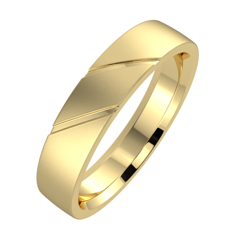 18K Yellow Gold Fancy 5mm His And Hers Wedding Ring