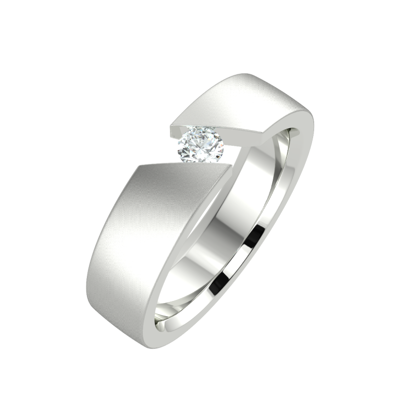 18K White Gold Fancy 5mm His And Hers Wedding Ring