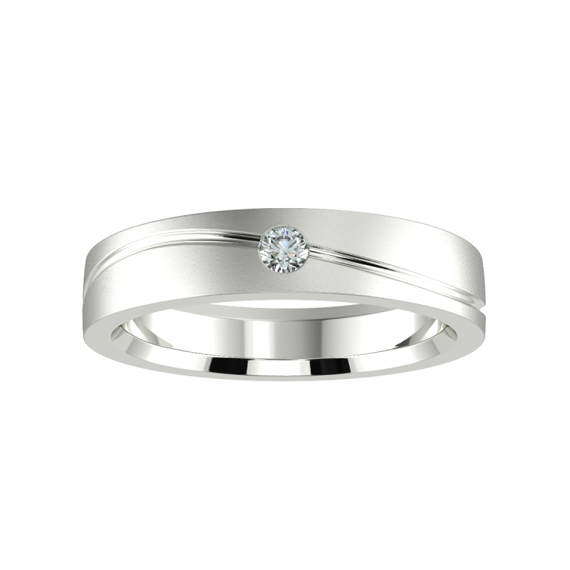 Platinum 4mm Diagonal His and Hers Classic Wedding Ring