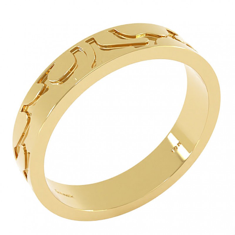 18K Yellow Gold 4.5mm Horizon Wedding Ring