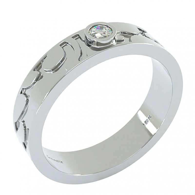 18K White Gold 4.5mm Horizon Wedding Ring