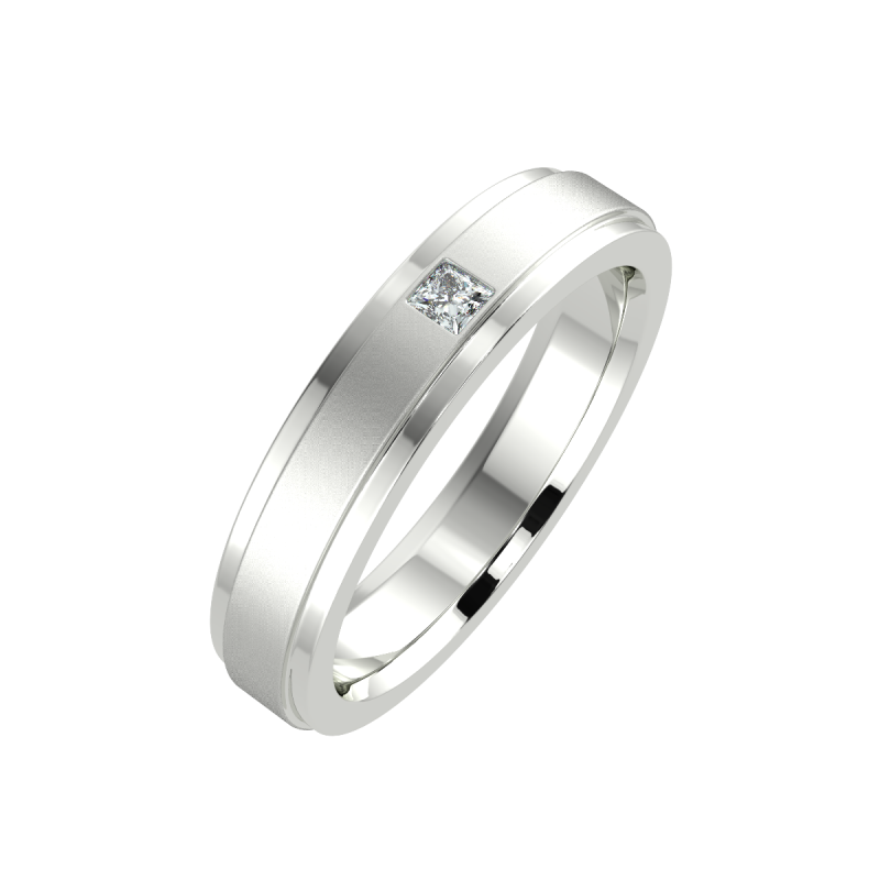 18K White Gold Edge 4mm His and Hers Classic Wedding Ring