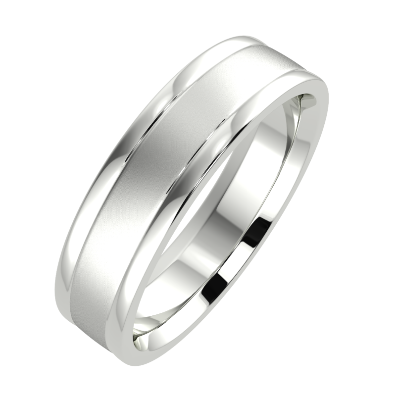 18K White Gold Codie His 6mm and Hers 4mm Wedding Ring