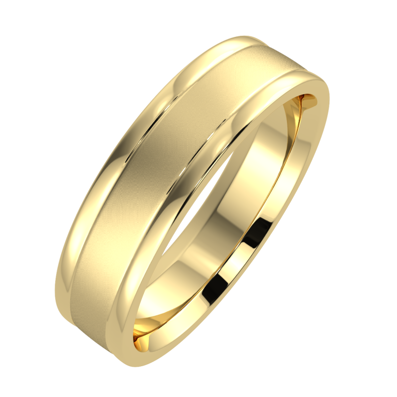 18K Yellow Gold Codie His 6mm and Hers 4mm Wedding Ring