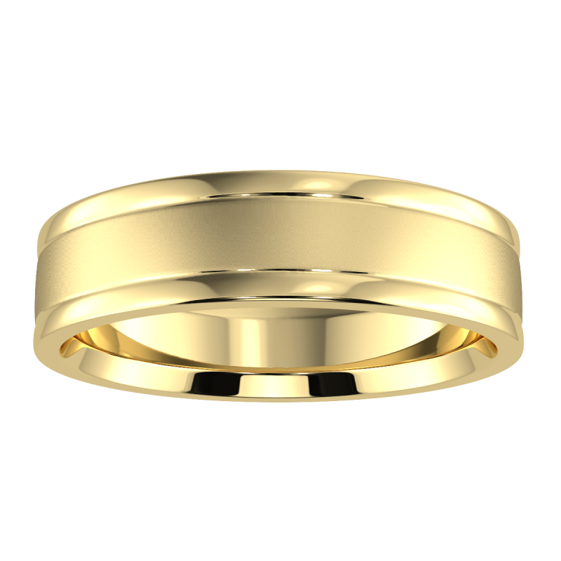 18K Yellow Gold Codie His 6mm and Hers 4mm Wedding Ring