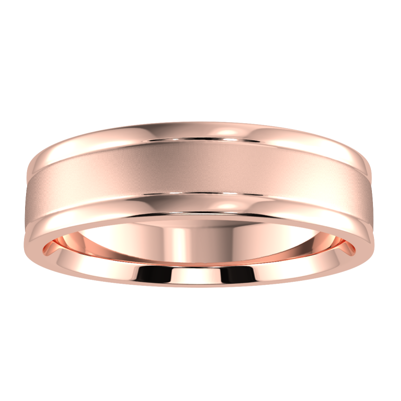 18K Rose Gold Codie His 6mm and Hers 4mm Wedding Ring