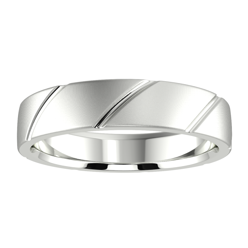 Platinum Diagonal 5mm His And Hers Wedding Ring