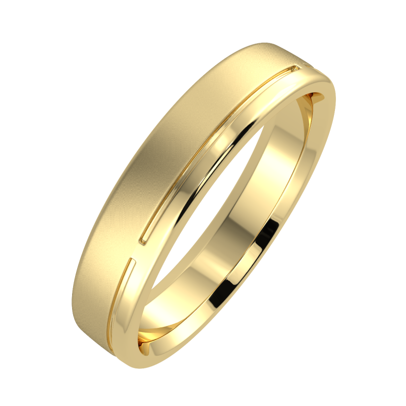 18K Yellow Gold Sienna 5mm His And Hers Wedding Ring