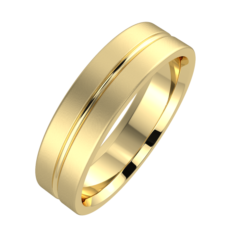 18K Yellow Gold Dottie 6mm His And  4mm Hers Wedding Ring