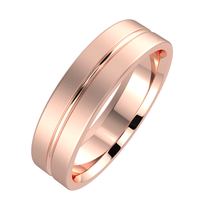 18K Rose Gold Dottie 6mm His And 4mm Hers Wedding Ring