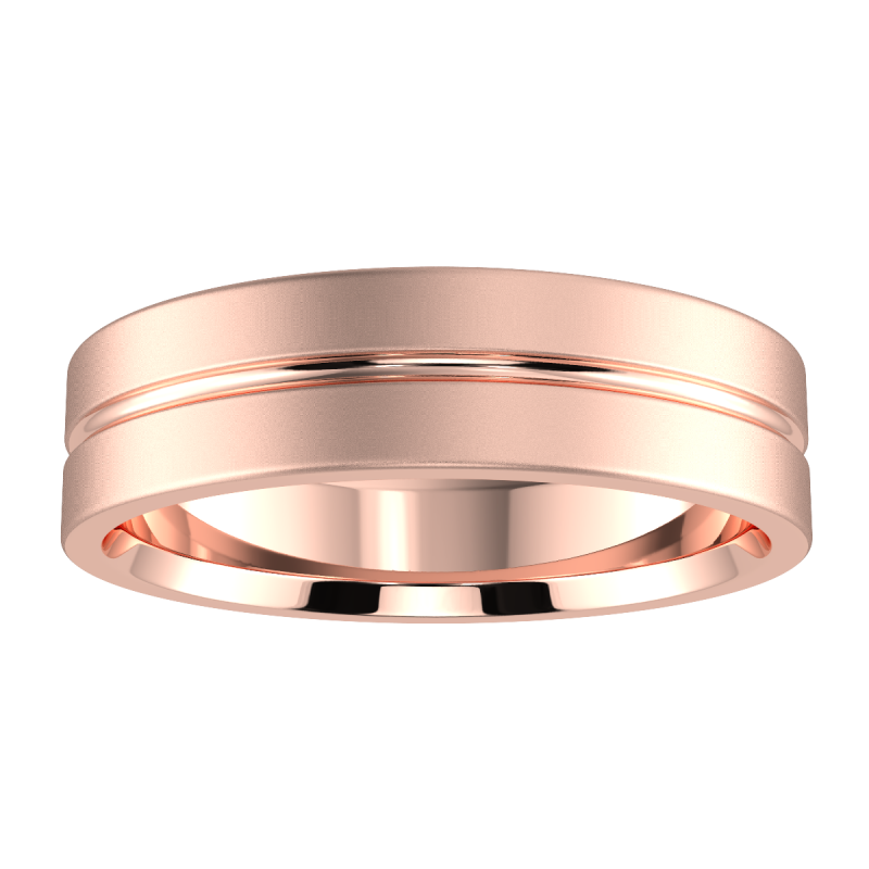 18K Rose Gold Dottie 6mm His And 4mm Hers Wedding Ring