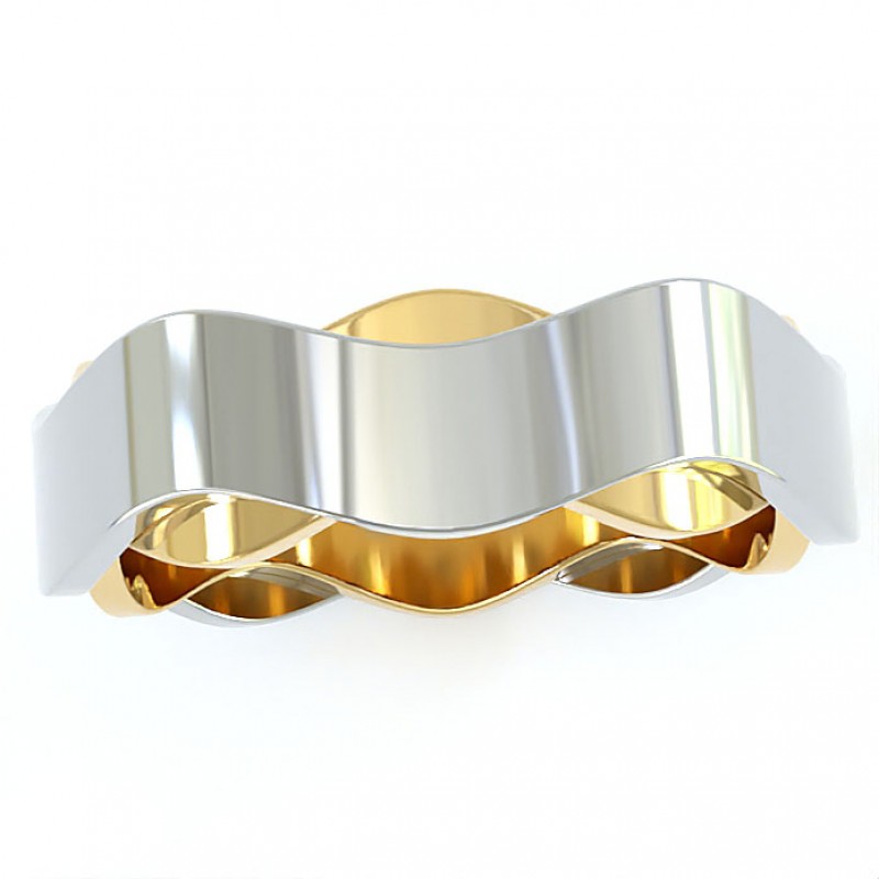 18K White And Yellow Gold 7mm Zane Wedding Ring
