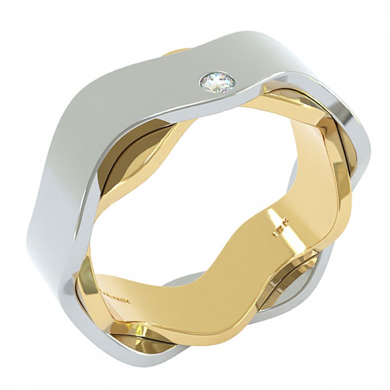 18K White And Rose Gold 7mm Zane Wedding Ring