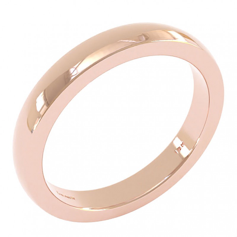 18K Rose Gold 3.5mm Comfort Luxe Wedding Ring
