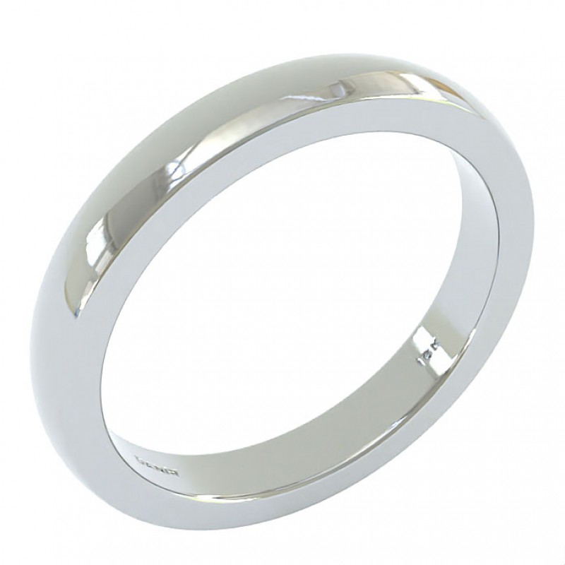 18K White Gold 3.5mm Comfort Luxe Wedding Ring
