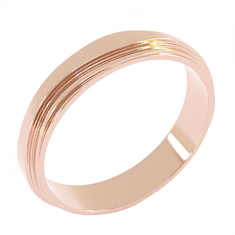 18K Rose Gold 4.5mm Curves Wedding Ring