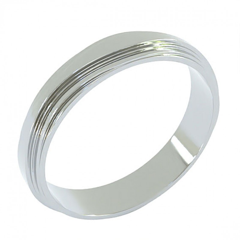 18K White Gold 4.5mm Curves Wedding Ring