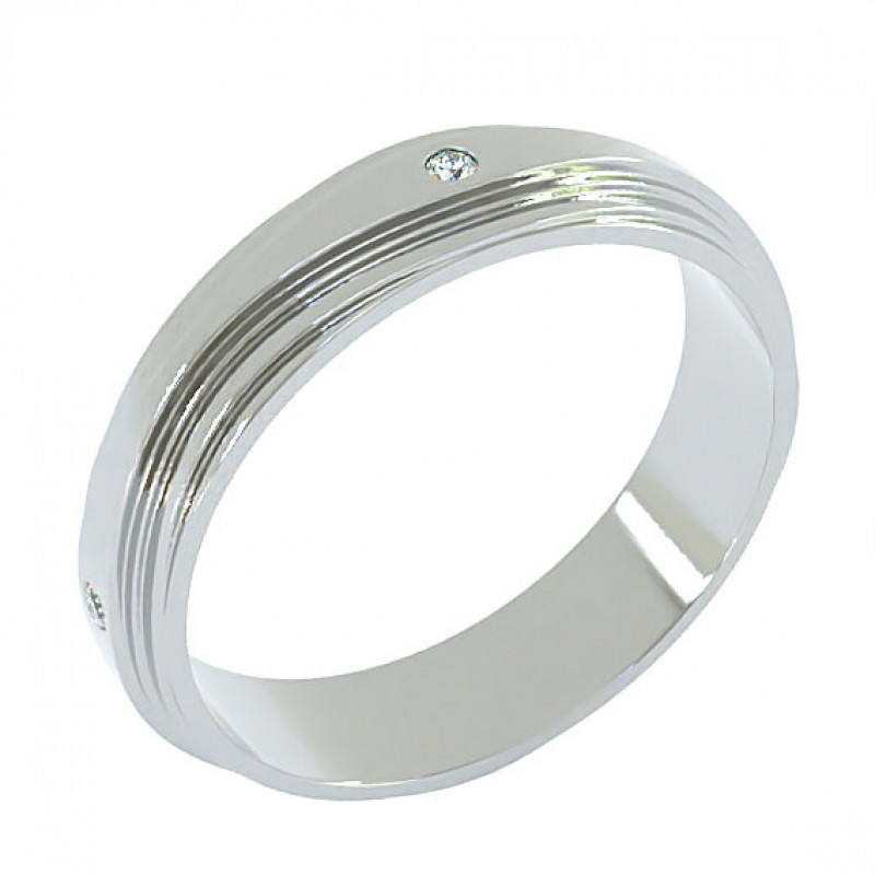 18K White Gold 4.5mm Curves Wedding Ring
