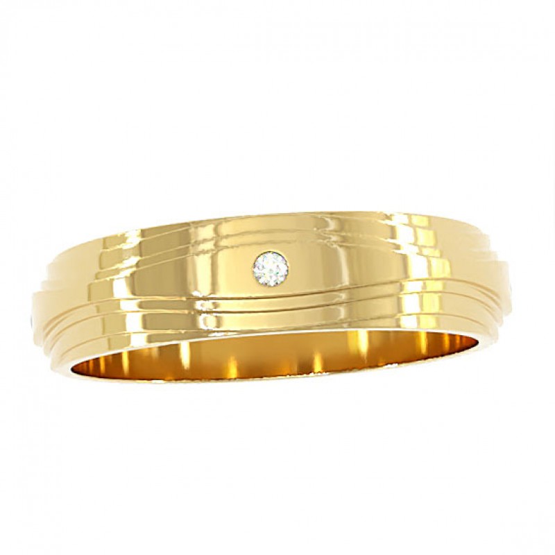 18K Yellow Gold 4.5mm Curves Wedding Ring