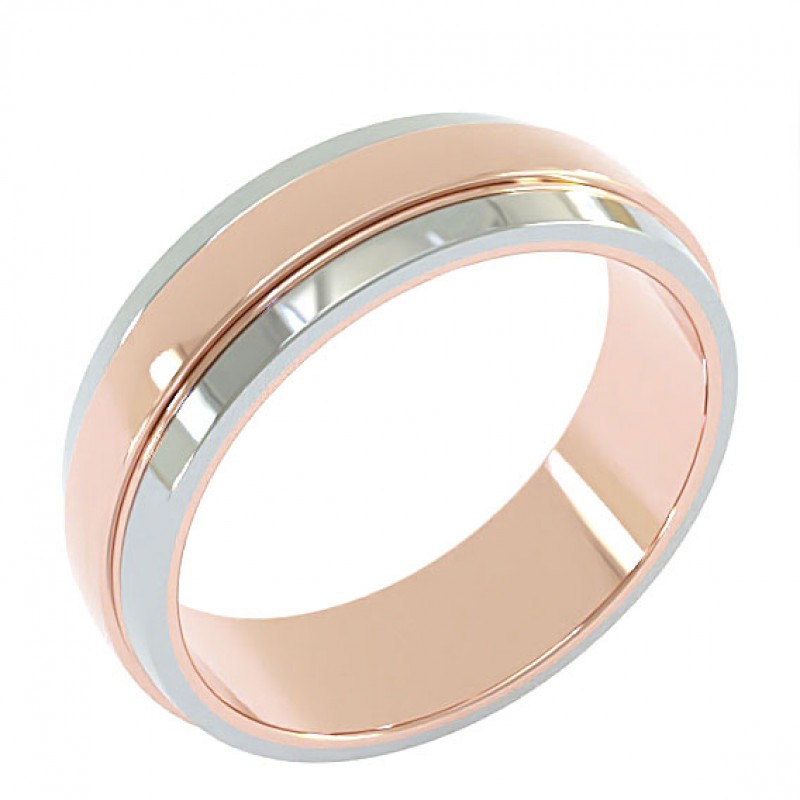 18K White And Rose Gold 7mm Austin Wedding Ring