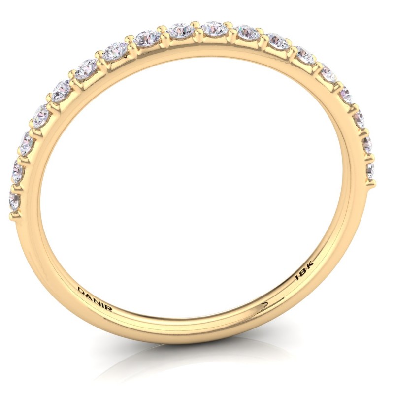 18K Yellow Gold Aline Shared Prong Diamond Ring