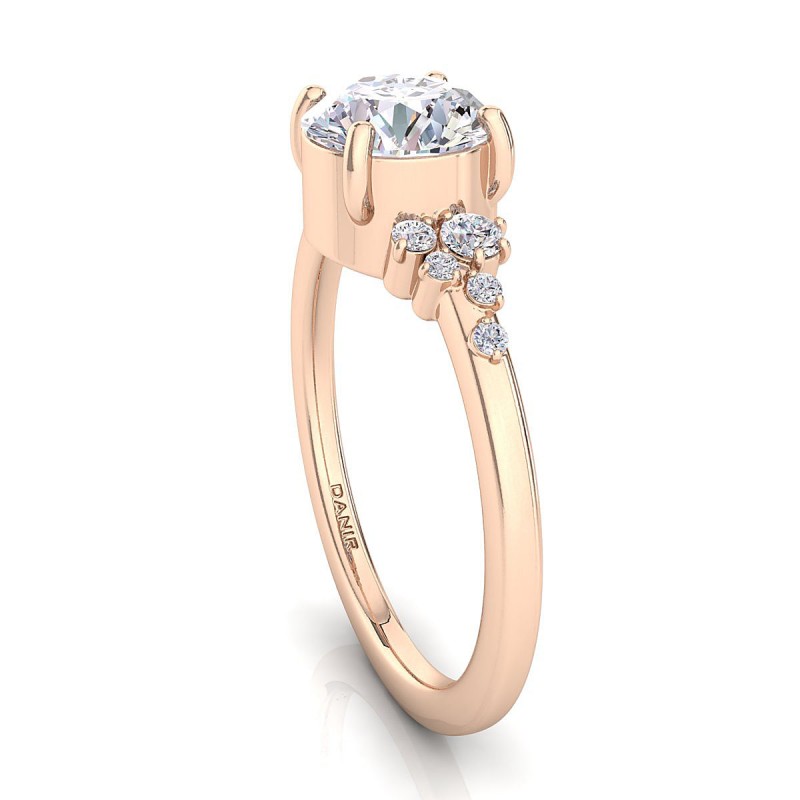 18K ROSE Gold <br> Amelia Bezel Diamond Engagement Ring Rose Gold 