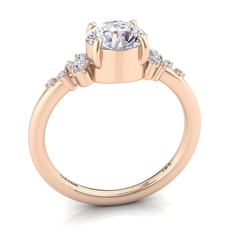 Amelia Bezel Diamond Engagement Ring Rose Gold 