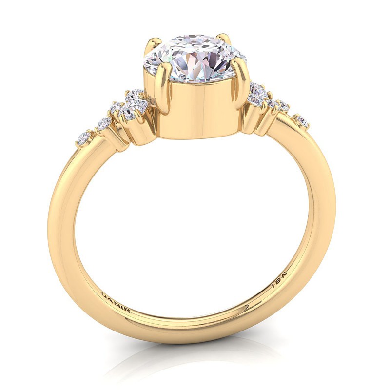 Amelia Bezel Diamond Engagement Ring Yellow Gold 