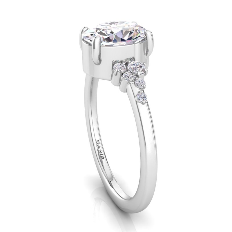 Amelia Bezel Oval Diamond Engagement Ring White Gold 