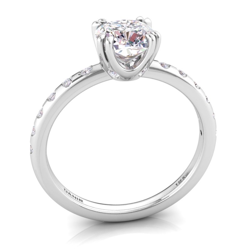 18K White Gold <br> Anais Cushion Diamond Engagement Ring White Gold 