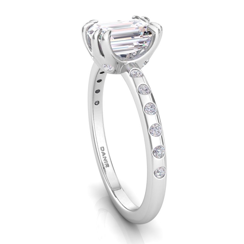 Anais Emerald Diamond Engagement Ring White Gold 