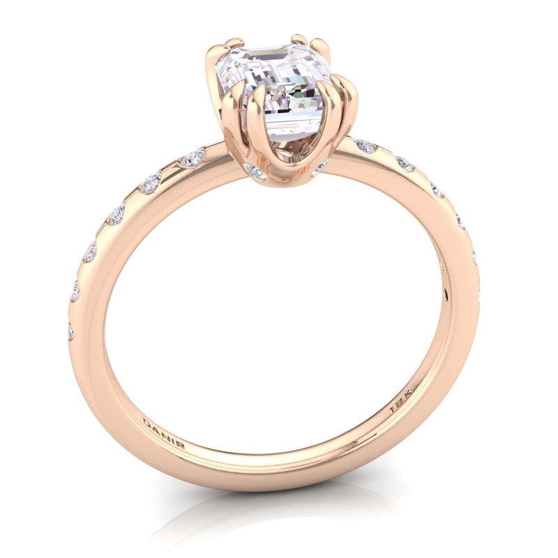 Anais Emerald Diamond Engagement Ring Rose Gold 