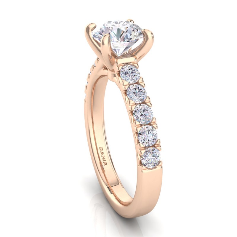 Anita Diamond Engagement Ring Round Rose Gold 