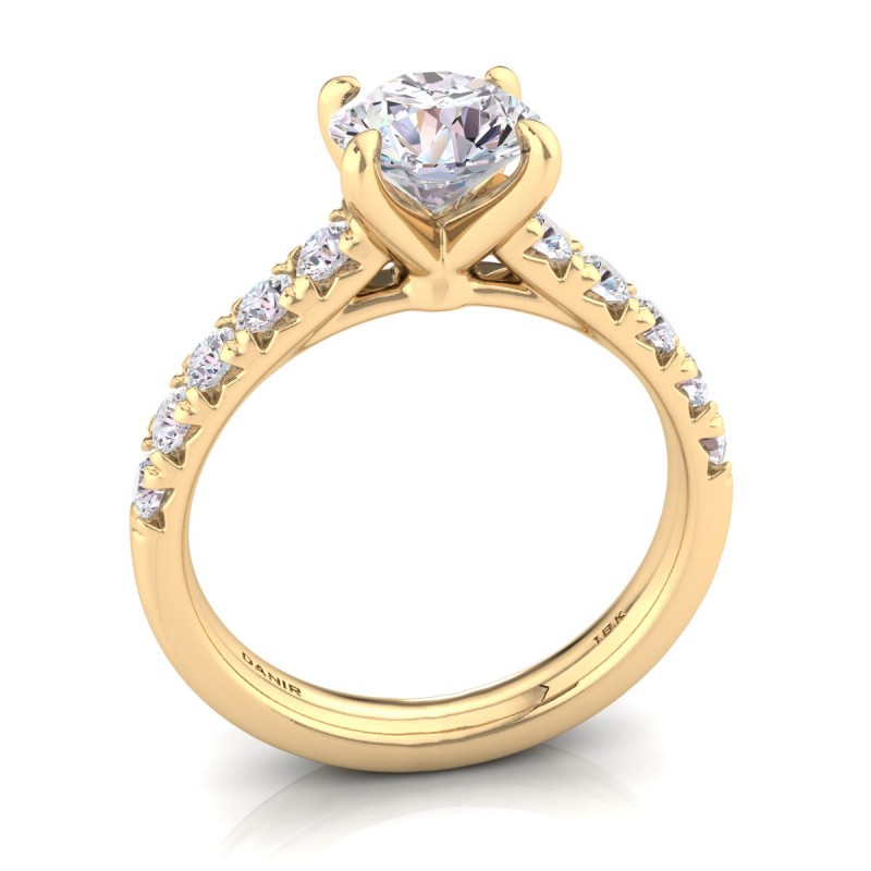 Anita Diamond Engagement Ring Round Yellow Gold 