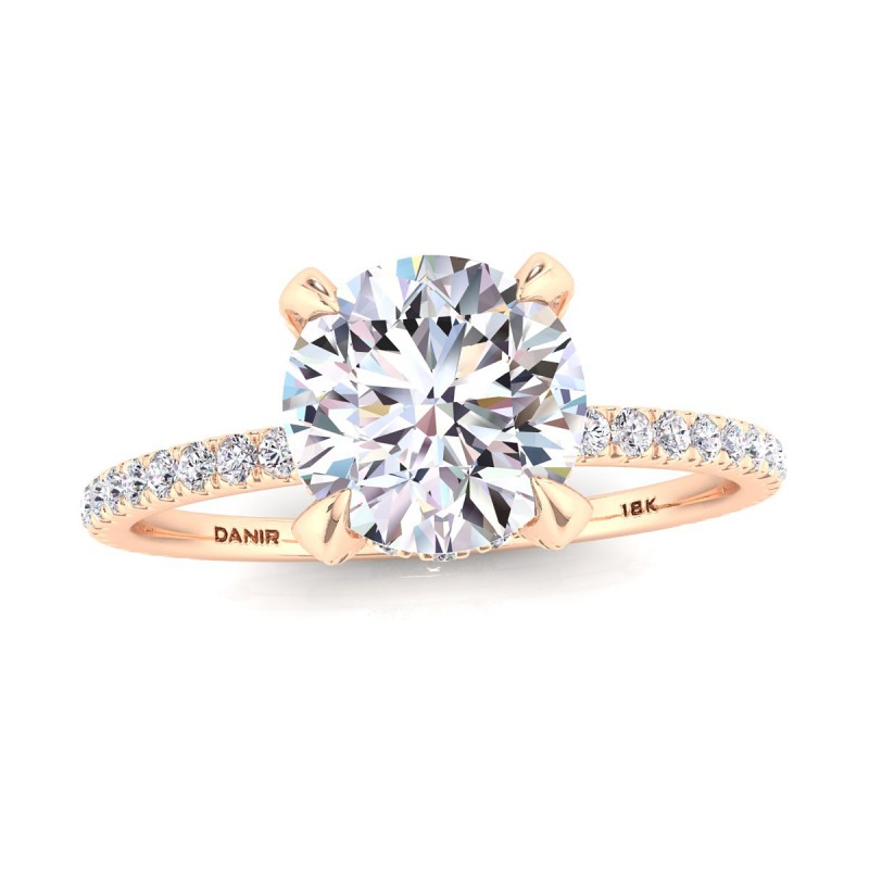 Annae Diamond Engagement Ring Round Rose Gold