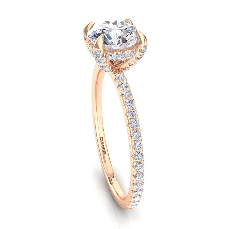 Annae Diamond Engagement Ring Round Rose Gold