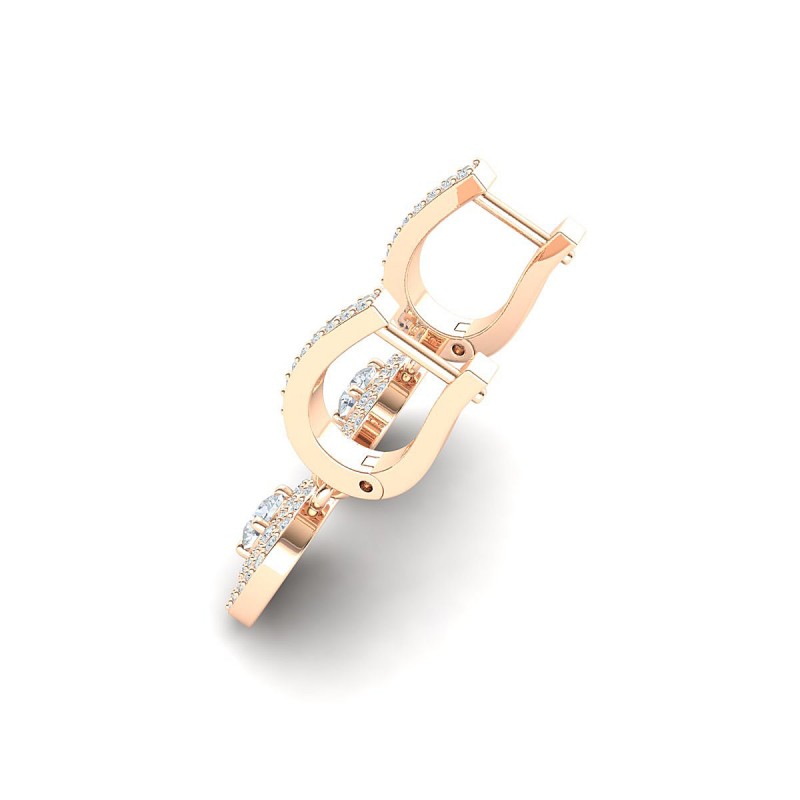 18K Rose Gold Aurelia Drop Diamond Earrings