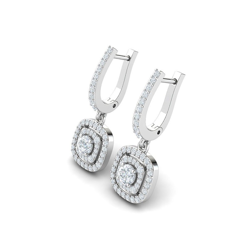 18K White Gold Aurelia Drop Diamond Earrings