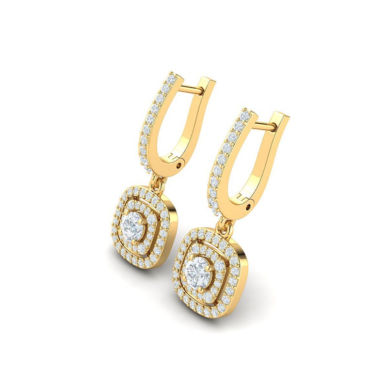 18K Yellow Gold Aurelia Drop Diamond Earrings