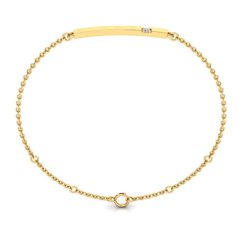 18K Yellow Gold Diamond Bar Bracelet