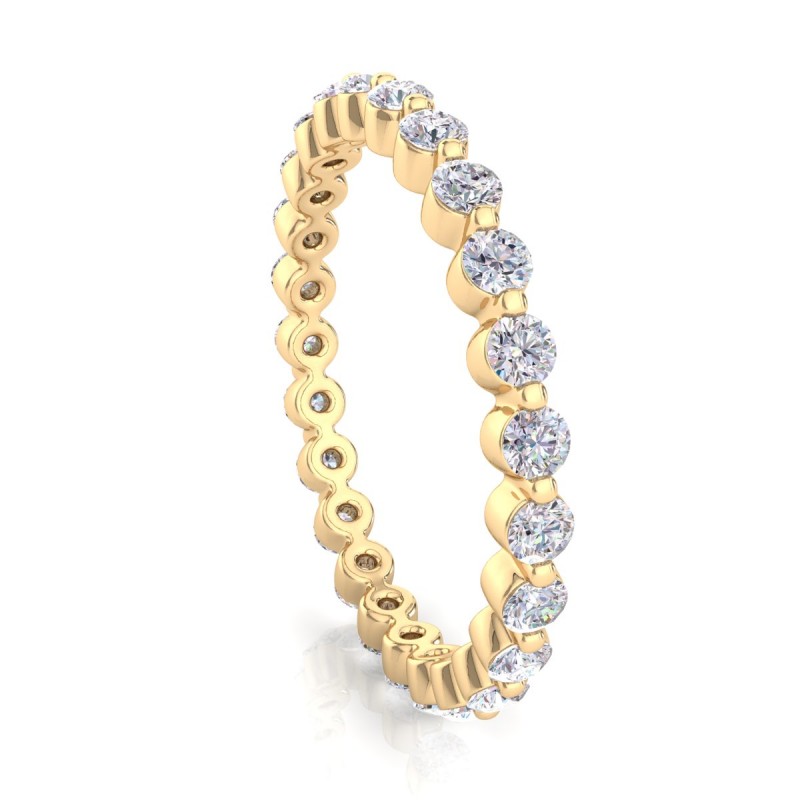 18K Yellow Gold Barelle Diamond Ring