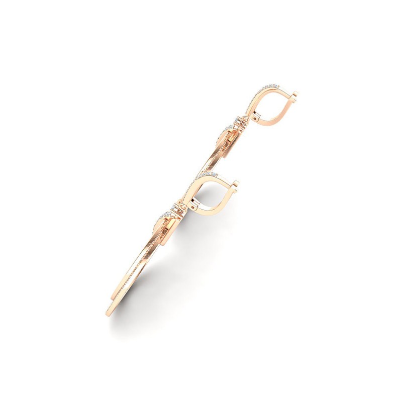 18K Rose Gold Bellini Hoop Diamond Earrings