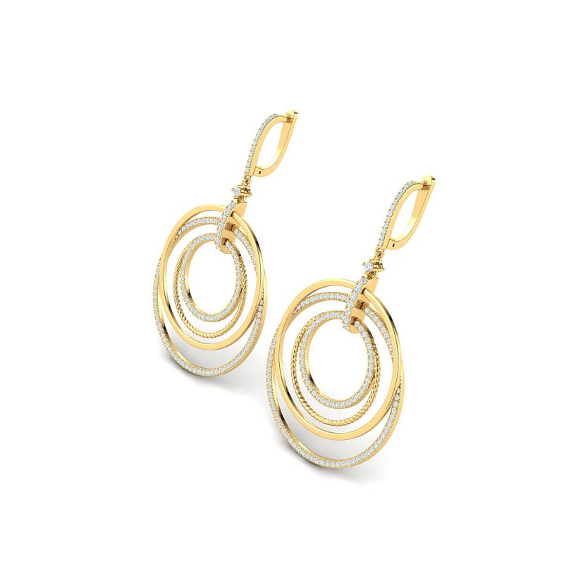 18K Yellow Gold Bellini Hoop Diamond Earrings