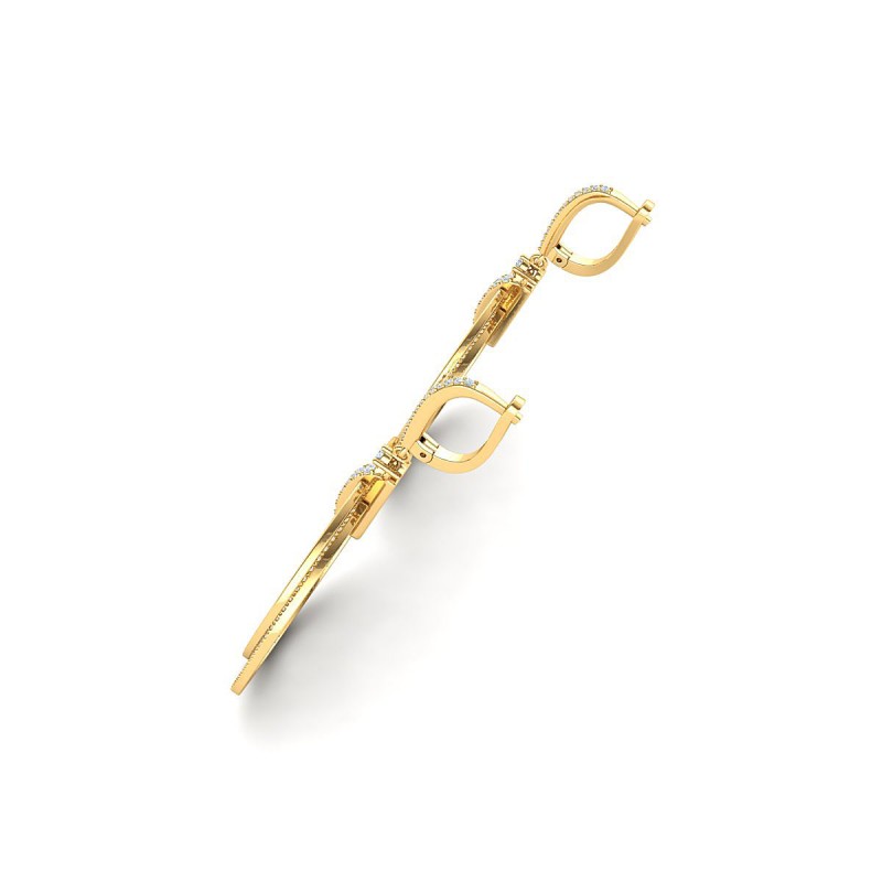 18K Yellow Gold Bellini Hoop Diamond Earrings