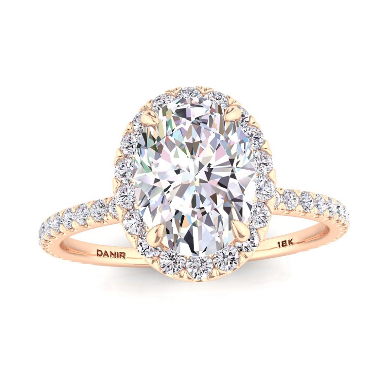 Beverly Diamond Engagement Ring Oval Rose Gold