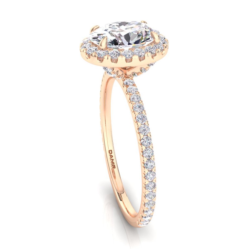 Beverly Diamond Engagement Ring Oval Rose Gold