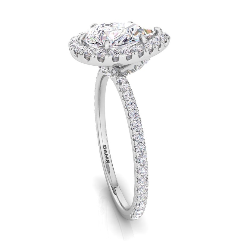 18K White Gold <br> Beverly Diamond Engagement Ring Pear White Gold