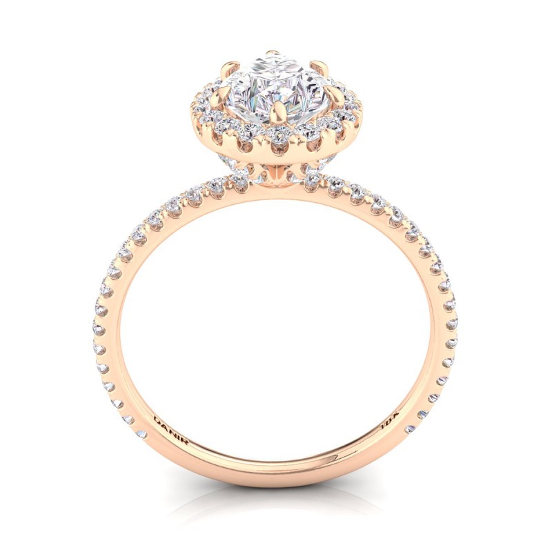 18K ROSE Gold <br> Beverly Diamond Engagement Ring Pear Rose Gold