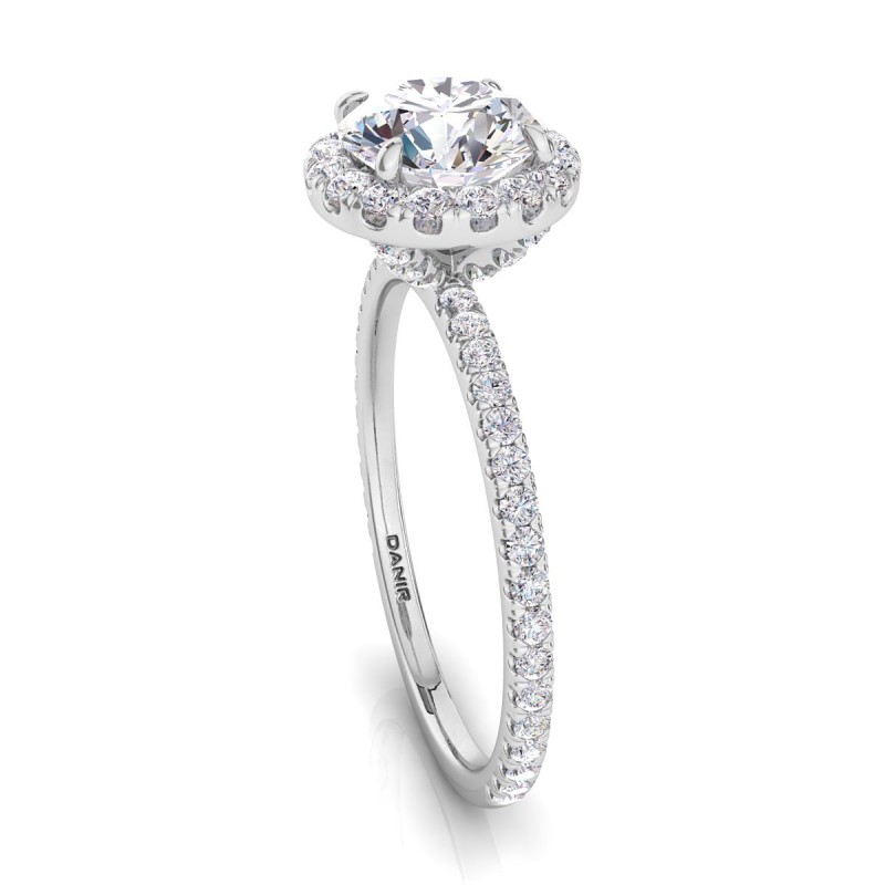18K White Gold <br> Beverly Diamond Engagement Ring Round White Gold